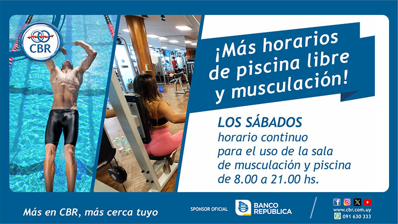 Horario continuo de piscina y musculación